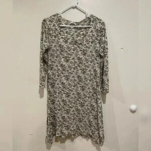 Lauren Vidal Floral Grey Lagenlook Dress NEW